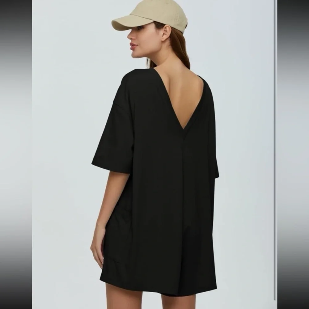 New Tee Shirt Oversized Relaxed Fit Romper Size Large - Picture 4 of 4